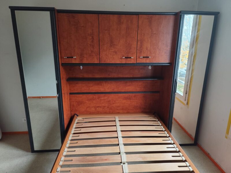 Lit 2 places avec armoire intégrée