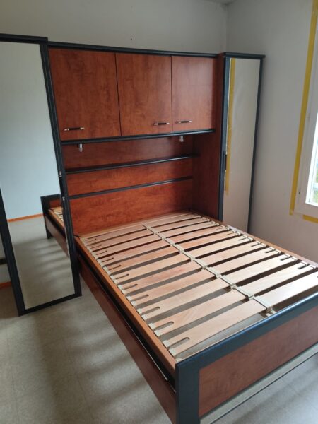 Lit 2 places avec armoire intégrée