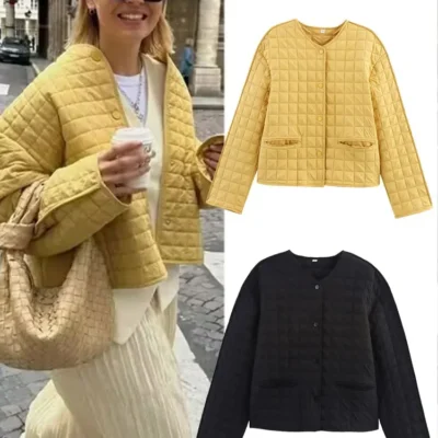 Veste rétro col rond pour femme